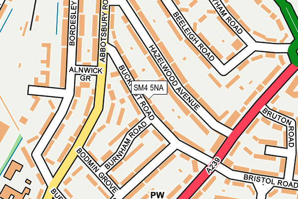 SM4 5NA map - OS OpenMap – Local (Ordnance Survey)