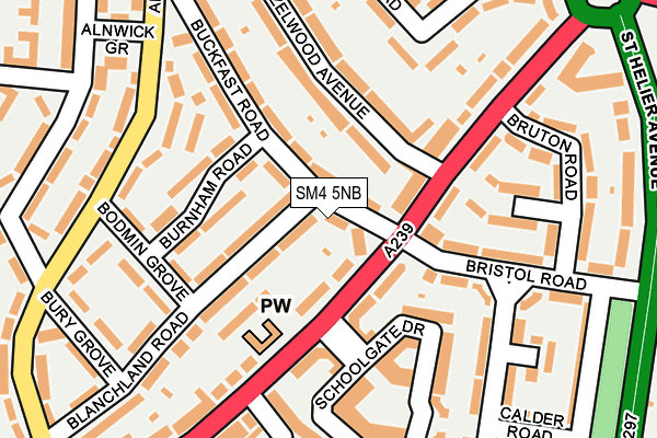 SM4 5NB map - OS OpenMap – Local (Ordnance Survey)