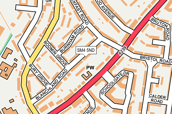 SM4 5ND map - OS OpenMap – Local (Ordnance Survey)
