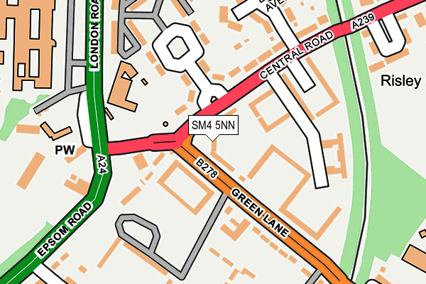 SM4 5NN map - OS OpenMap – Local (Ordnance Survey)