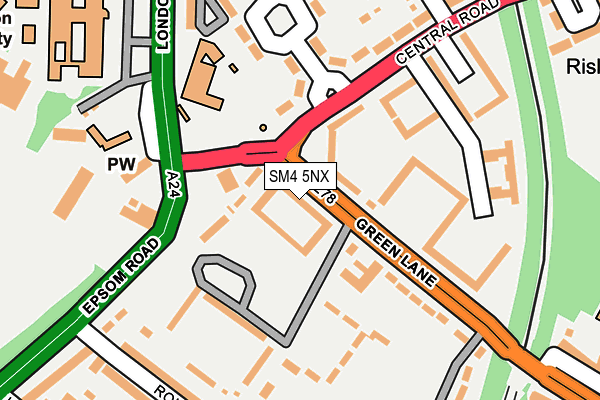 SM4 5NX map - OS OpenMap – Local (Ordnance Survey)