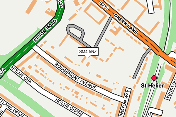 SM4 5NZ map - OS OpenMap – Local (Ordnance Survey)