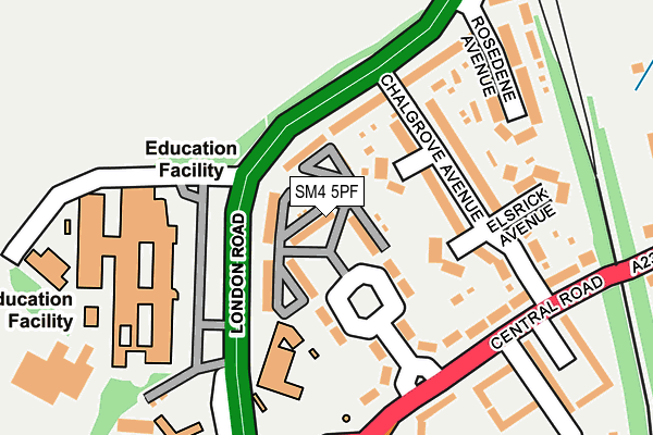 SM4 5PF map - OS OpenMap – Local (Ordnance Survey)