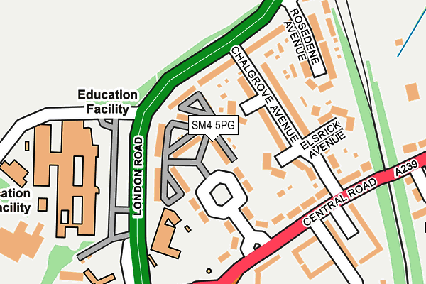 SM4 5PG map - OS OpenMap – Local (Ordnance Survey)