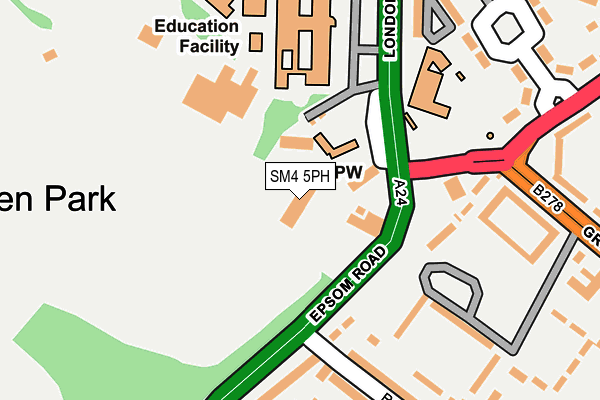 SM4 5PH map - OS OpenMap – Local (Ordnance Survey)