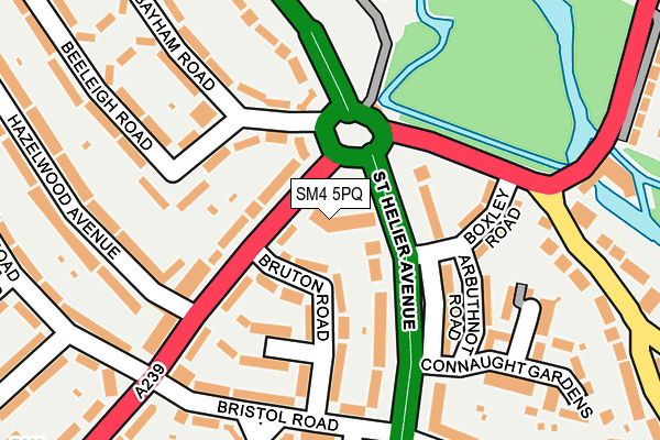 SM4 5PQ map - OS OpenMap – Local (Ordnance Survey)
