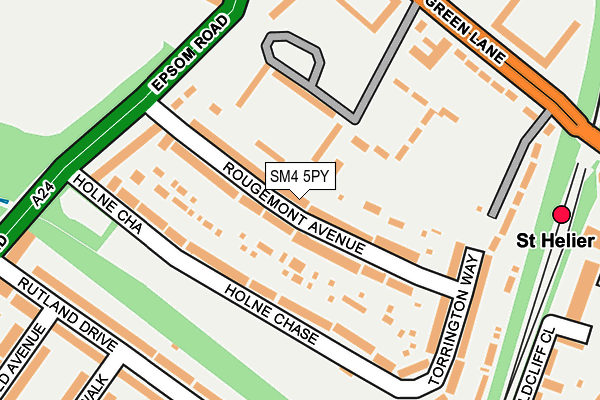 SM4 5PY map - OS OpenMap – Local (Ordnance Survey)