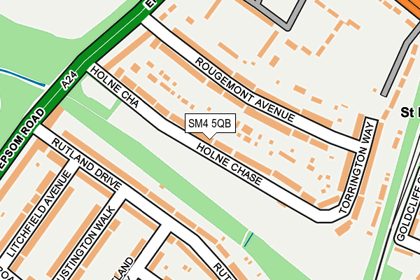 SM4 5QB map - OS OpenMap – Local (Ordnance Survey)