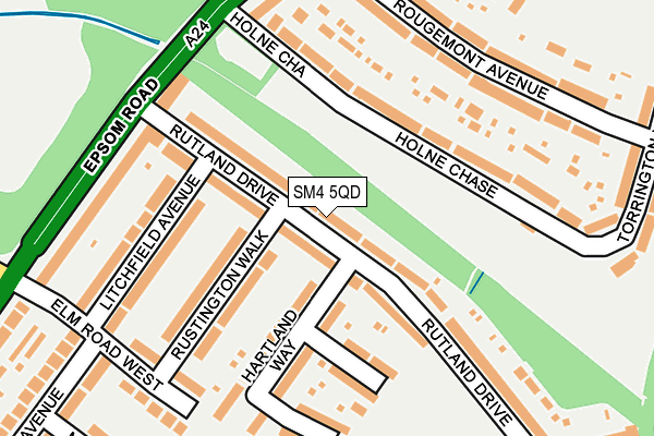 SM4 5QD map - OS OpenMap – Local (Ordnance Survey)