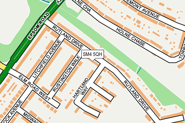 SM4 5QH map - OS OpenMap – Local (Ordnance Survey)