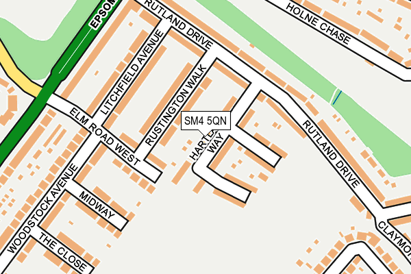 SM4 5QN map - OS OpenMap – Local (Ordnance Survey)