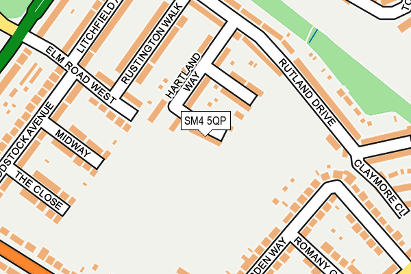 SM4 5QP map - OS OpenMap – Local (Ordnance Survey)