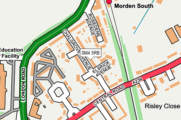 SM4 5RB map - OS OpenMap – Local (Ordnance Survey)