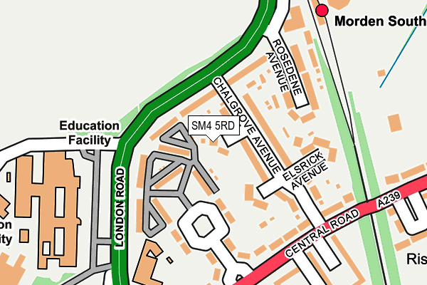 SM4 5RD map - OS OpenMap – Local (Ordnance Survey)