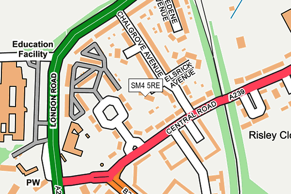 SM4 5RE map - OS OpenMap – Local (Ordnance Survey)