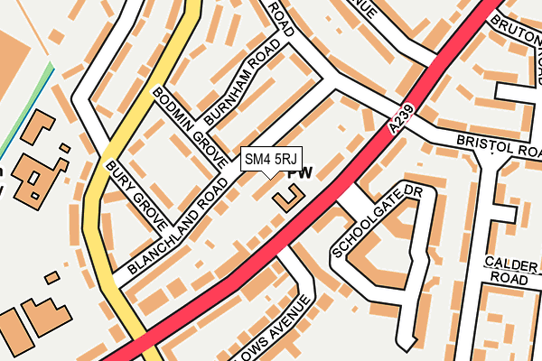 SM4 5RJ map - OS OpenMap – Local (Ordnance Survey)