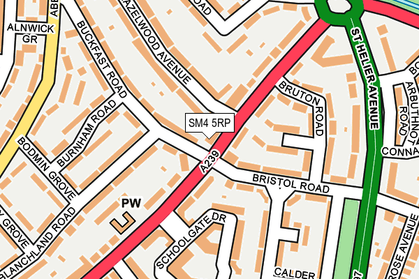SM4 5RP map - OS OpenMap – Local (Ordnance Survey)