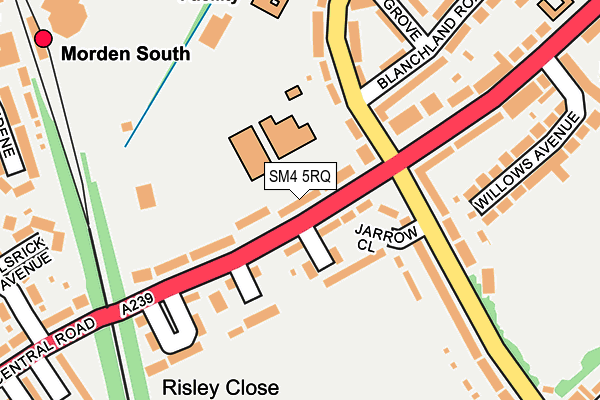 SM4 5RQ map - OS OpenMap – Local (Ordnance Survey)