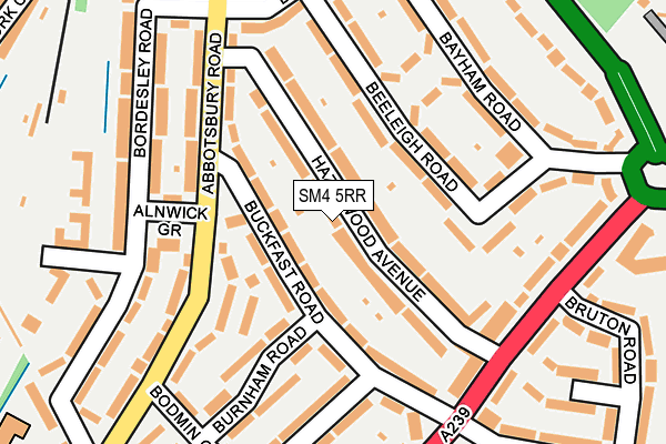 SM4 5RR map - OS OpenMap – Local (Ordnance Survey)