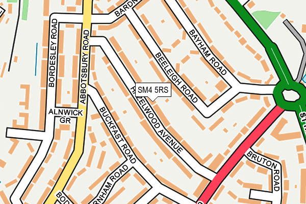 SM4 5RS map - OS OpenMap – Local (Ordnance Survey)