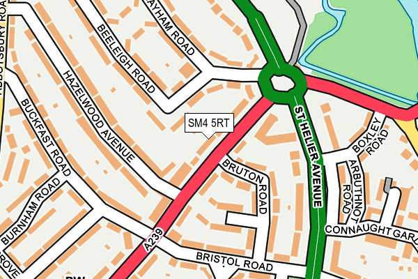SM4 5RT map - OS OpenMap – Local (Ordnance Survey)