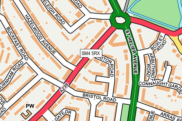 SM4 5RX map - OS OpenMap – Local (Ordnance Survey)