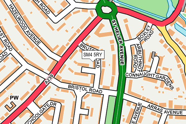 SM4 5RY map - OS OpenMap – Local (Ordnance Survey)