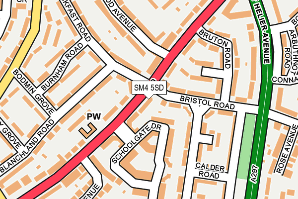 SM4 5SD map - OS OpenMap – Local (Ordnance Survey)
