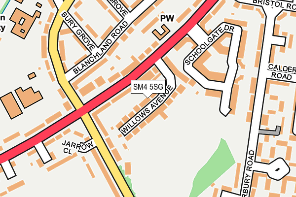 SM4 5SG map - OS OpenMap – Local (Ordnance Survey)