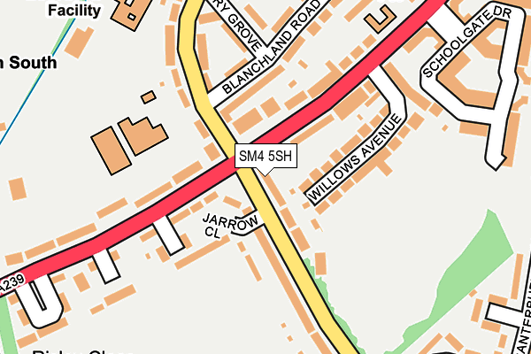 SM4 5SH map - OS OpenMap – Local (Ordnance Survey)