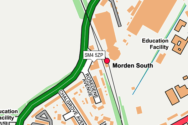 SM4 5ZP map - OS OpenMap – Local (Ordnance Survey)