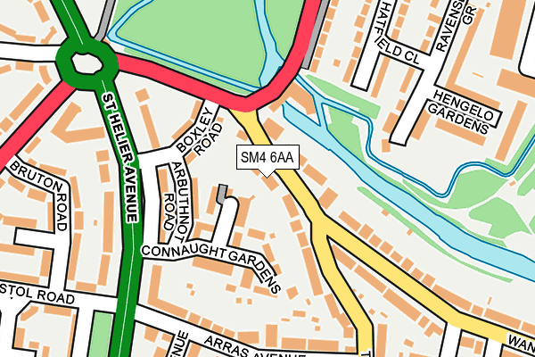 SM4 6AA map - OS OpenMap – Local (Ordnance Survey)