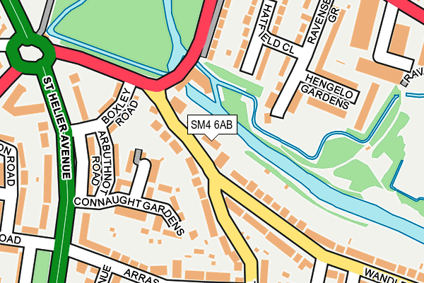 SM4 6AB map - OS OpenMap – Local (Ordnance Survey)