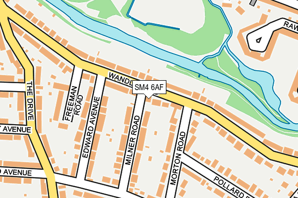 SM4 6AF map - OS OpenMap – Local (Ordnance Survey)