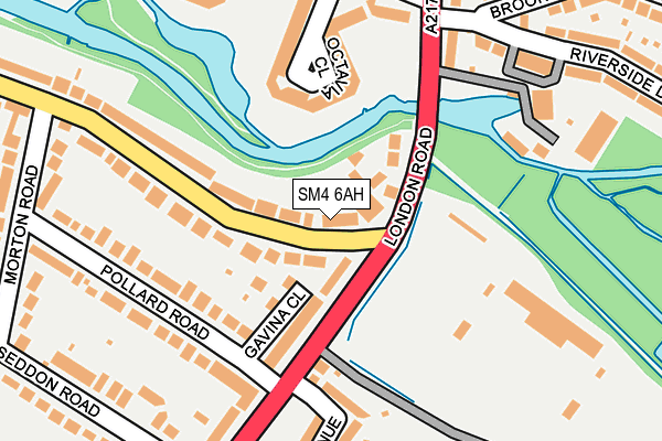 SM4 6AH map - OS OpenMap – Local (Ordnance Survey)