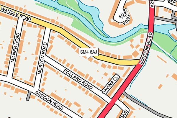 SM4 6AJ map - OS OpenMap – Local (Ordnance Survey)