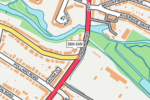 SM4 6AN map - OS OpenMap – Local (Ordnance Survey)