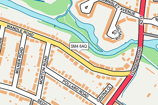 SM4 6AQ map - OS OpenMap – Local (Ordnance Survey)