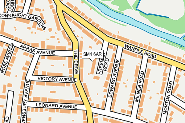 SM4 6AR map - OS OpenMap – Local (Ordnance Survey)