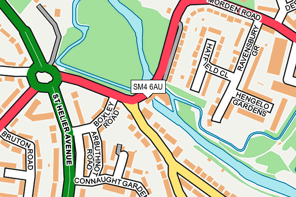 SM4 6AU map - OS OpenMap – Local (Ordnance Survey)