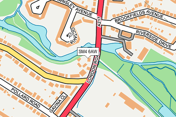 SM4 6AW map - OS OpenMap – Local (Ordnance Survey)