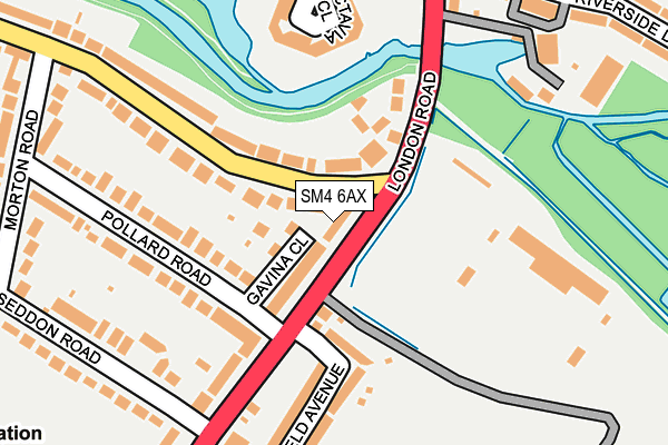 SM4 6AX map - OS OpenMap – Local (Ordnance Survey)