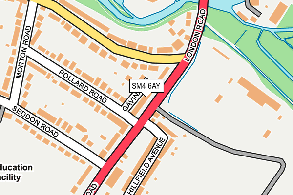 SM4 6AY map - OS OpenMap – Local (Ordnance Survey)