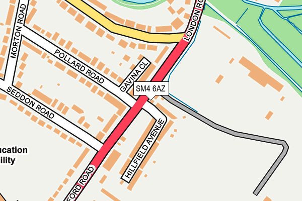 SM4 6AZ map - OS OpenMap – Local (Ordnance Survey)