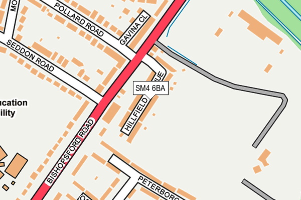 SM4 6BA map - OS OpenMap – Local (Ordnance Survey)