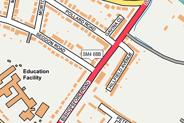 SM4 6BB map - OS OpenMap – Local (Ordnance Survey)