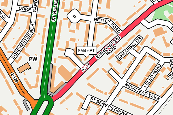 SM4 6BT map - OS OpenMap – Local (Ordnance Survey)