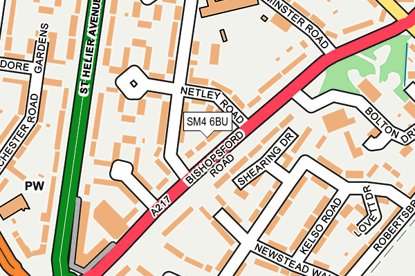 SM4 6BU map - OS OpenMap – Local (Ordnance Survey)