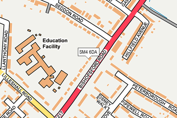 SM4 6DA map - OS OpenMap – Local (Ordnance Survey)