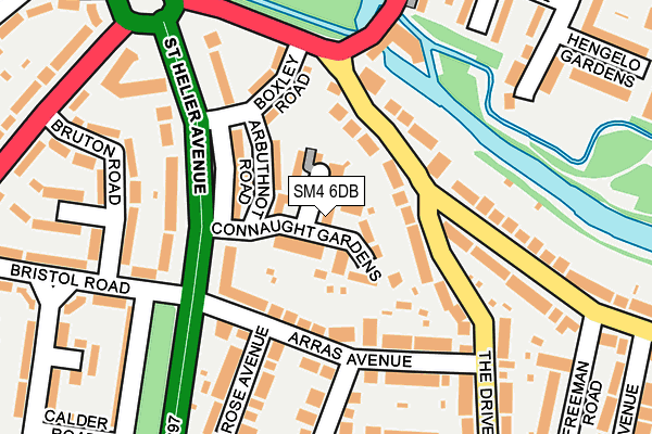 SM4 6DB map - OS OpenMap – Local (Ordnance Survey)